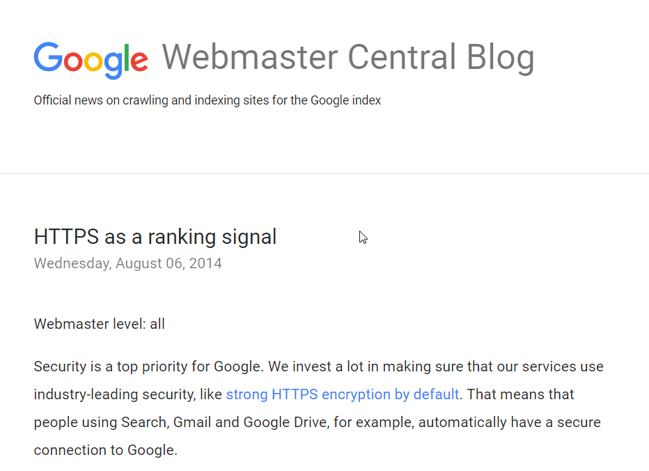 Blogspot SEO: 8 Actionable Techniques for 2020 (updated) https as ranking signal