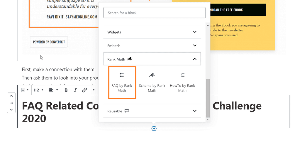How to add FAQ Schema in WordPress or any Website? faq blocks by rankmath plugin