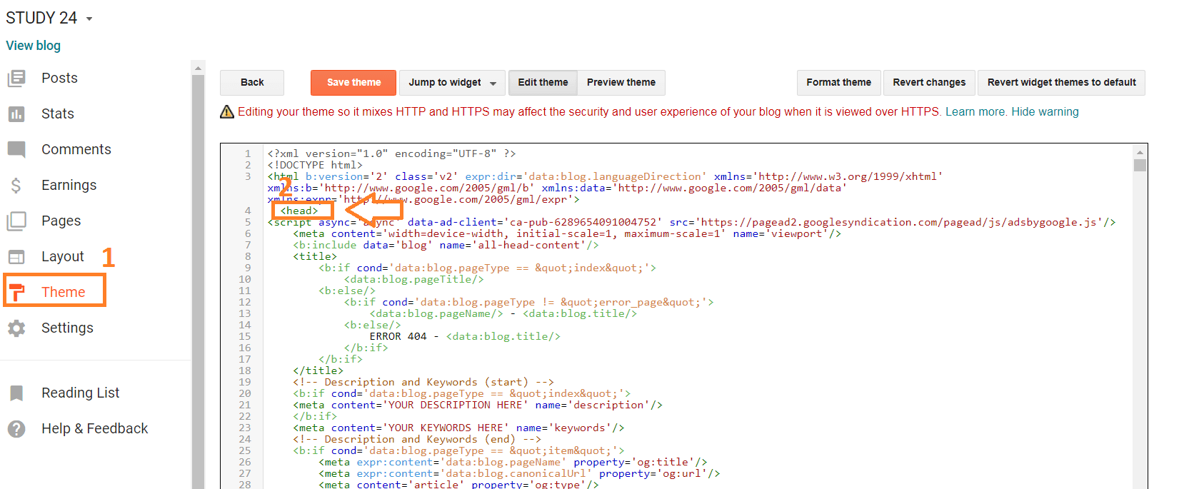 How to Submit Blogger Sitemap to Google Search Console (2020 Updated) Adding Html tag in blogger template